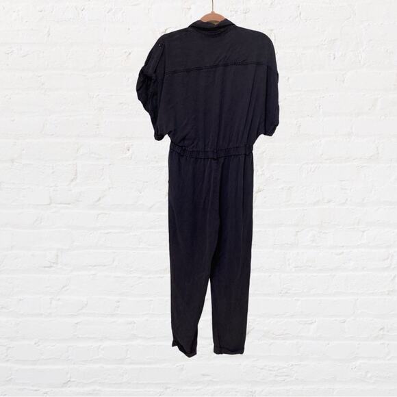 Young Fabulous and Broke Graylin Jumpsuit Dark Navy Short Dolman Sleeves - Picture 4 of 6
